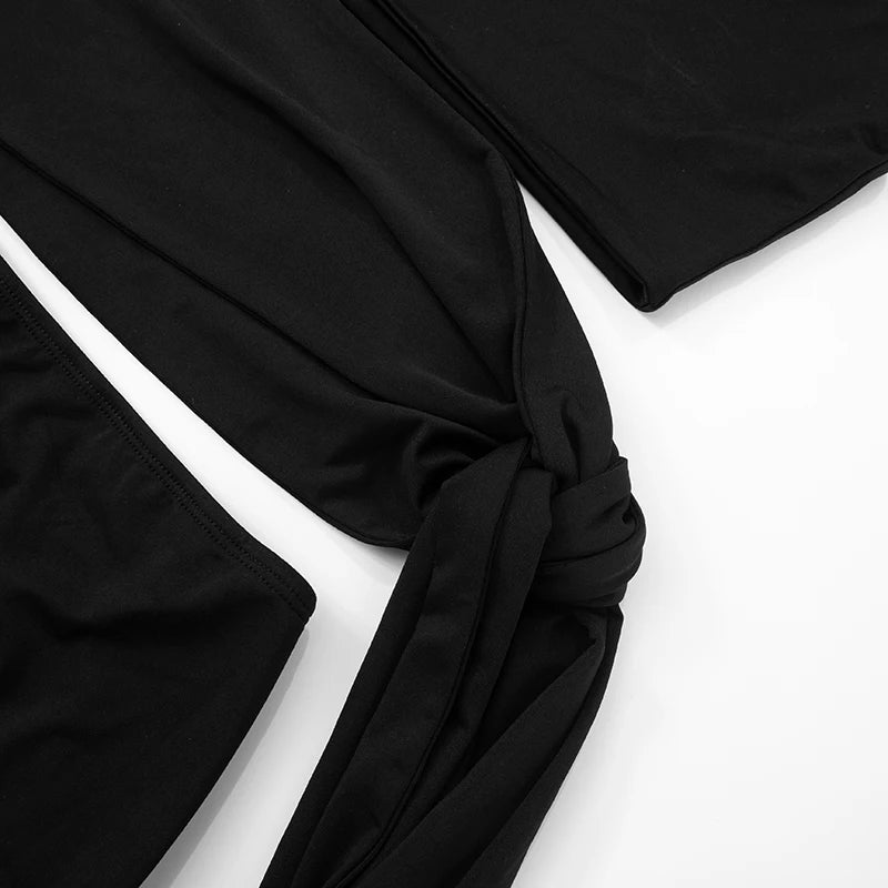 Oblique Collar Strapless Slim Dress — Hollow Out Tie Detail | Summer Fashion 2025