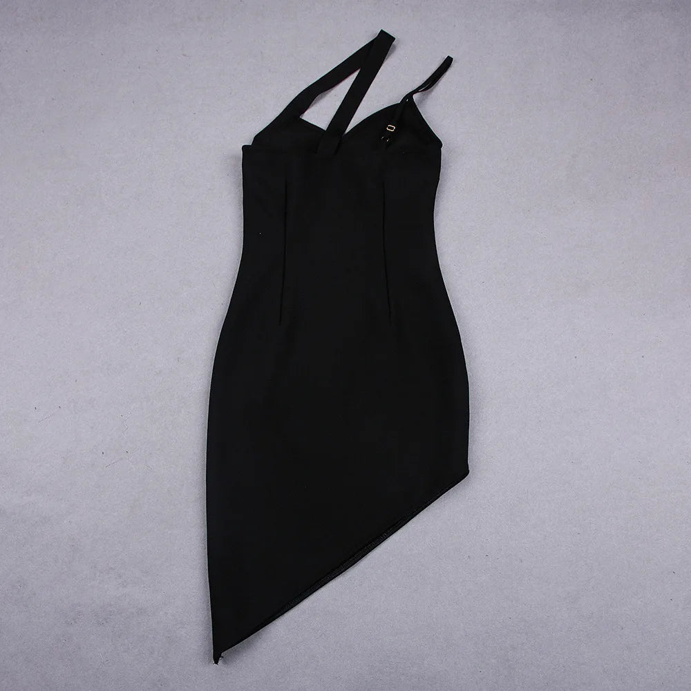 One-Shoulder Bandage Club Dress — Sexy Hollow Out Black Dress | Summer 2025