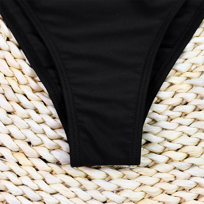 Black One Piece Swimsuit — Vintage Retro Monokini for Women