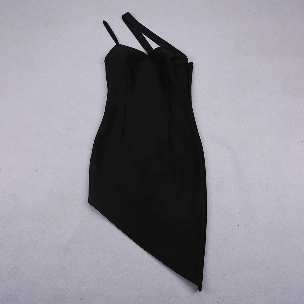 One-Shoulder Bandage Club Dress — Sexy Hollow Out Black Dress | Summer 2025